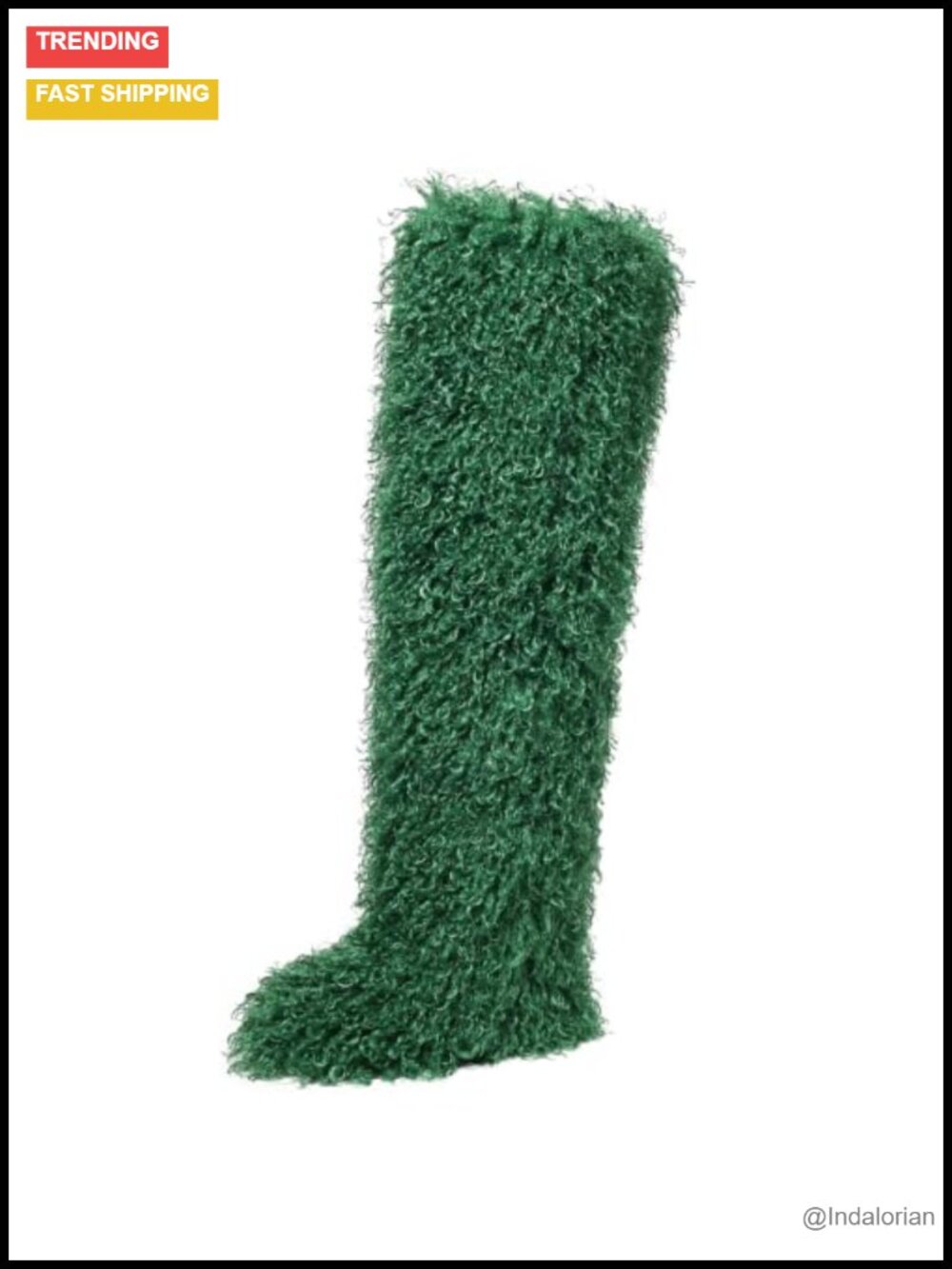 Faux Fur Knee High Boots Tall Fluffy Fuzzy Winter Wide Calf